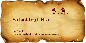 Valentinyi Mia névjegykártya